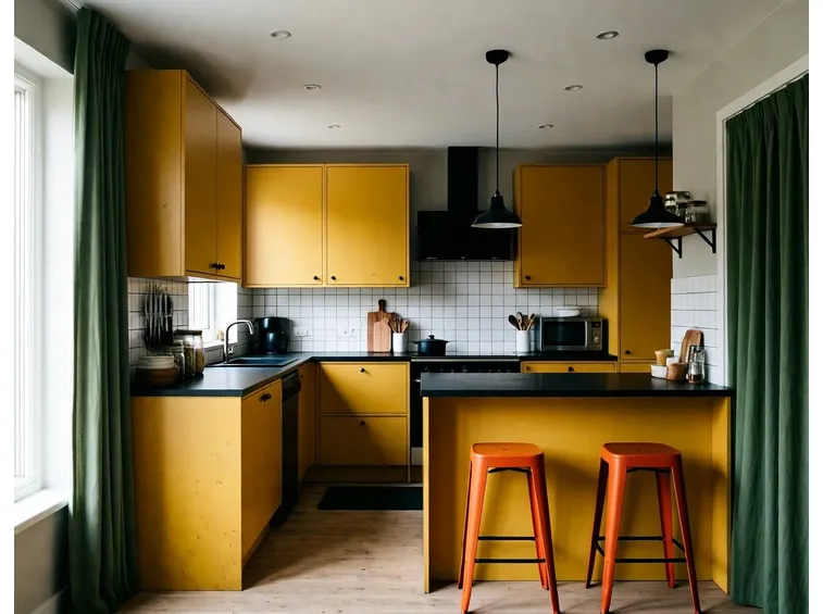 Una cucina attrezzata di piccole dimensioni