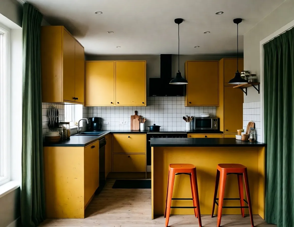 Una cucina attrezzata di piccole dimensioni