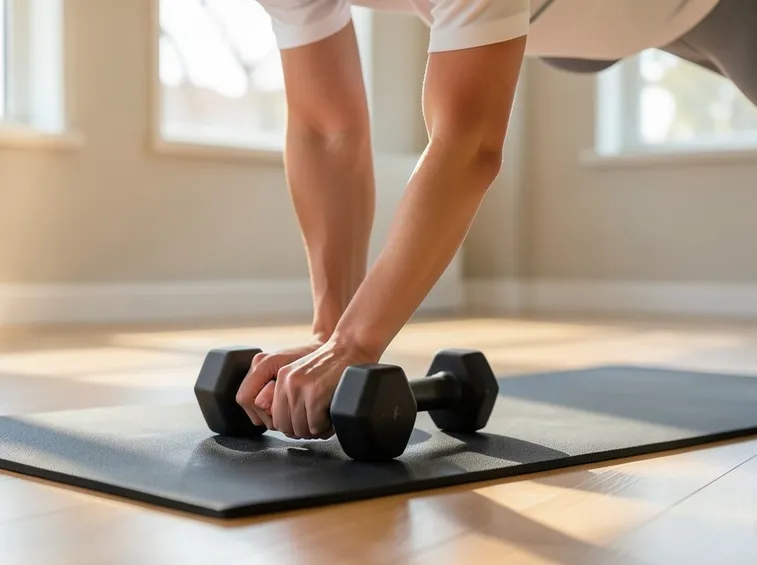 usare manubri nella palestra in casa