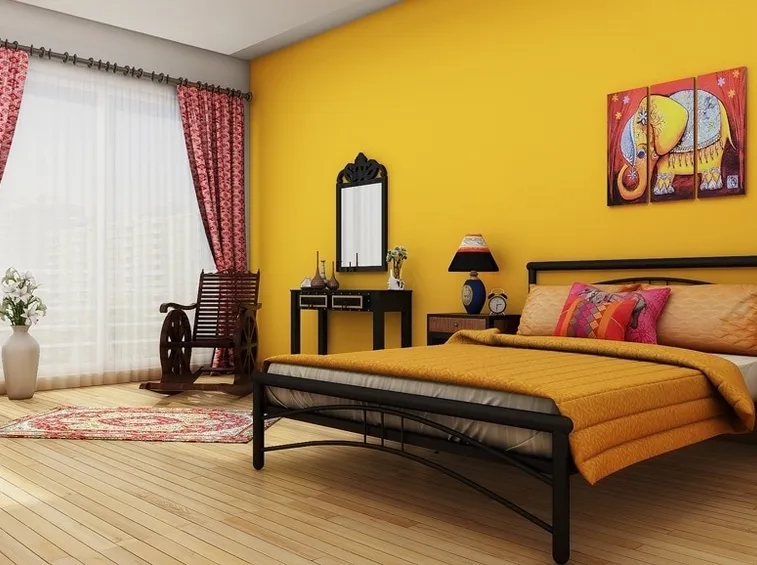 Camera da letto d’ispirazione africana