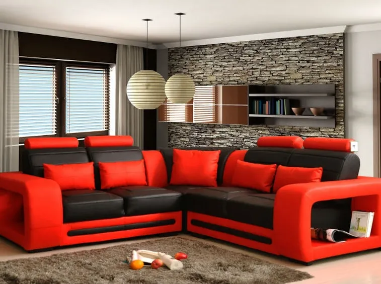 Divani in pelle rossa