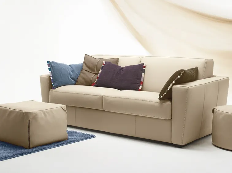 Divano letto in pelle