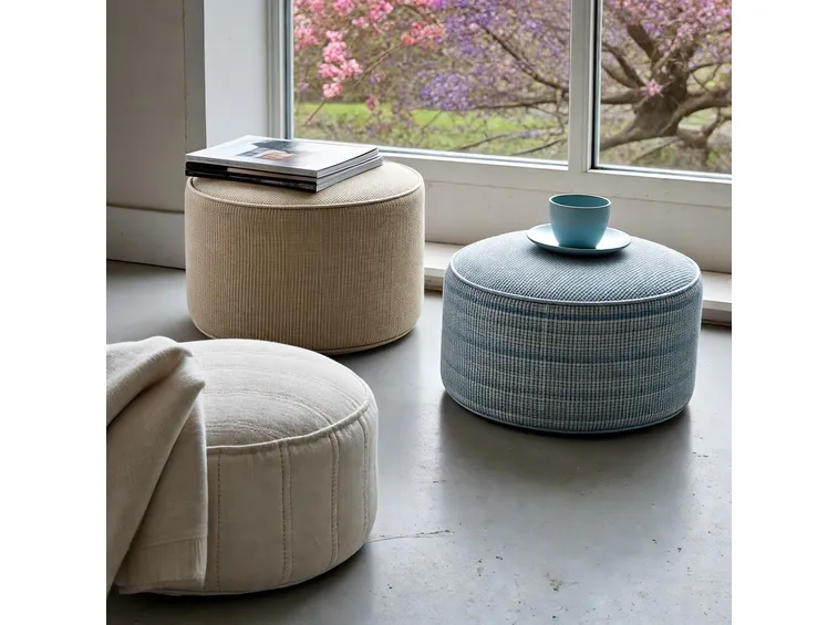 Pouf contenitori in tessuto