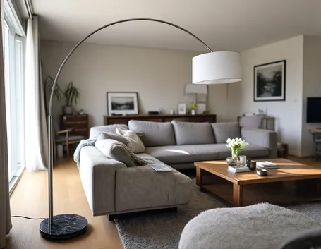 Perché una lampada da terra ad arco risolve la luce del living