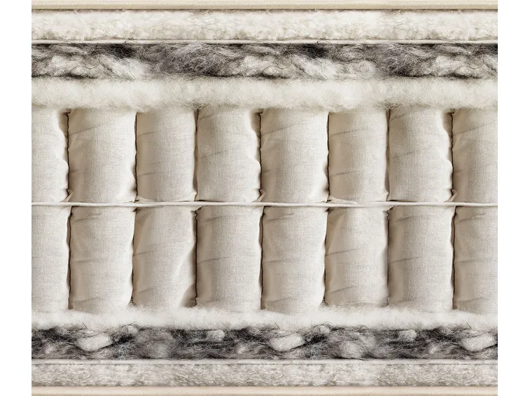 Lana, piuma, memory o lattice: quale materiale scalda davvero (foto Materassi migliori Vispring Sublime Superb)