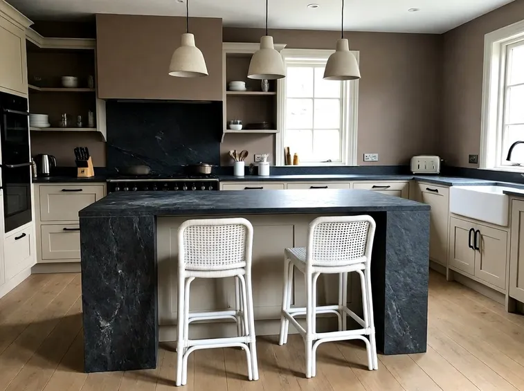 Cucina a penisola moderna