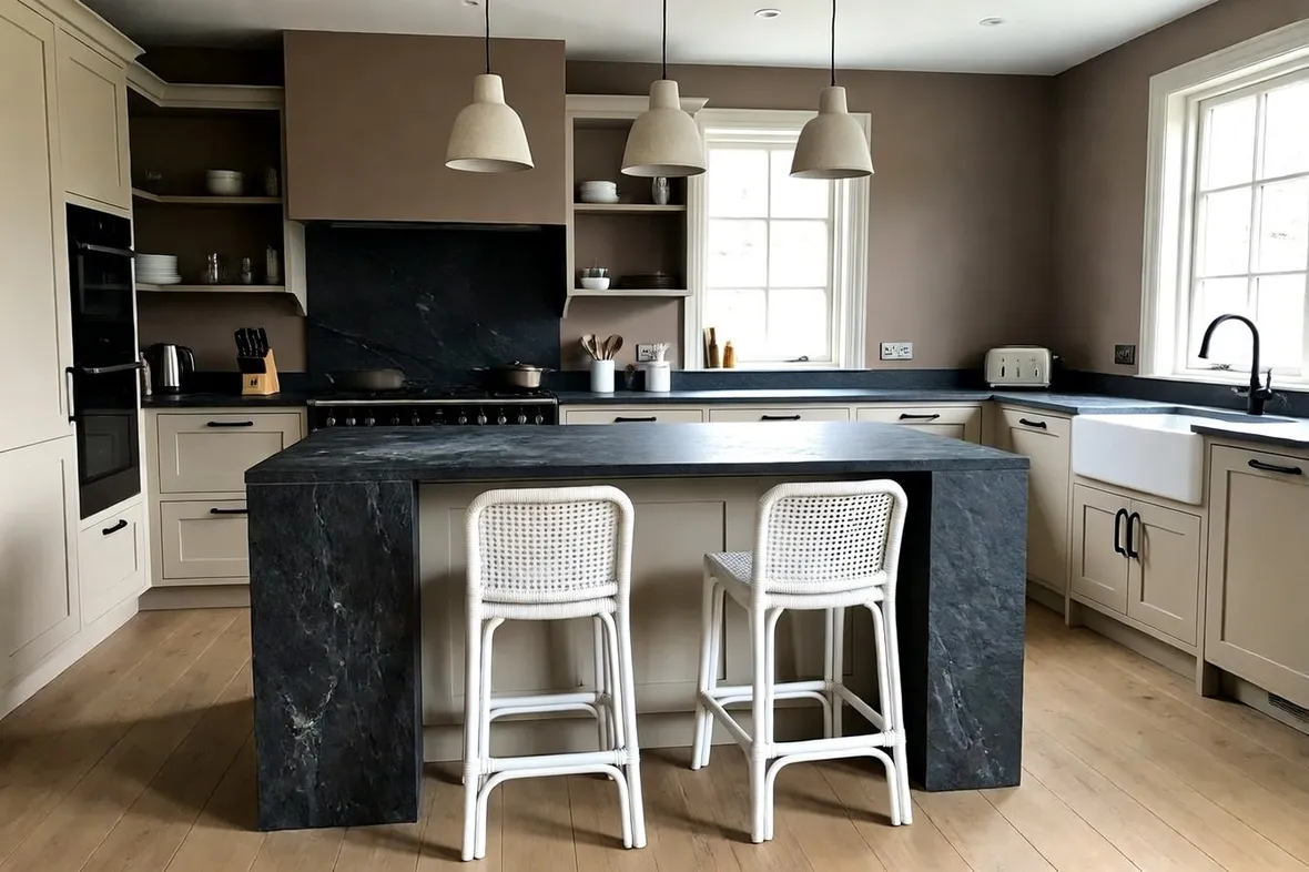 Cucina a penisola moderna