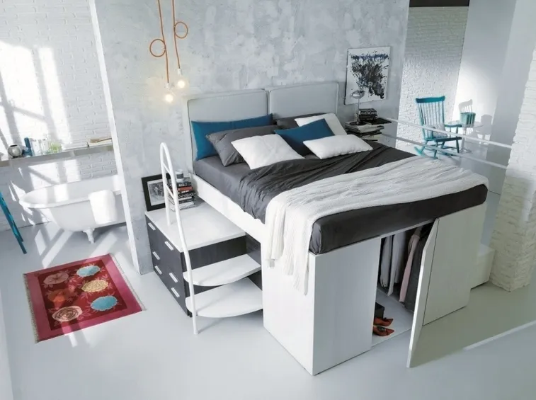 Letto matrimoniale con contenitore