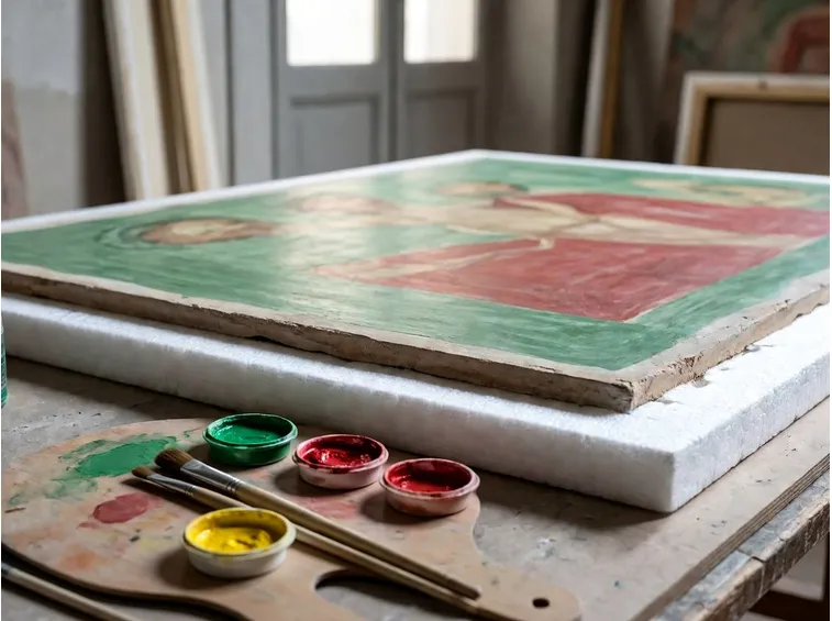 Operazione restauro affresco
