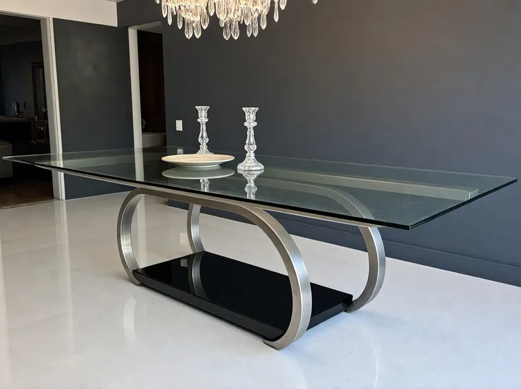 Tavolo di design in cristallo