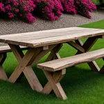 Tavolo per picnic in legno grezzo