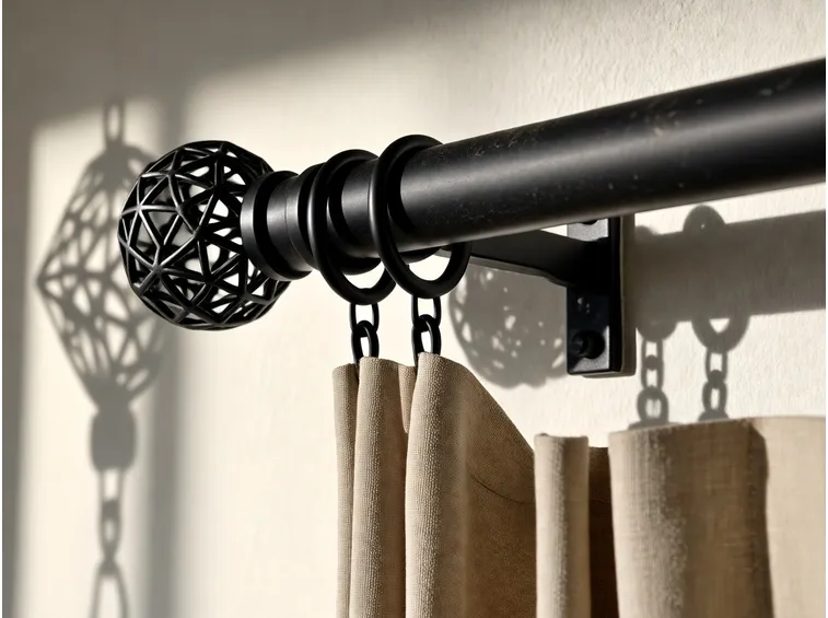 Reggitenda moderno con bastone in metallo