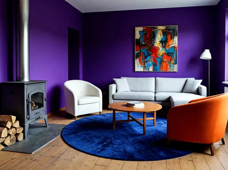 soggiorno con colori forti
