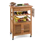Carrello da cucina dotato di spaziosi ripiani