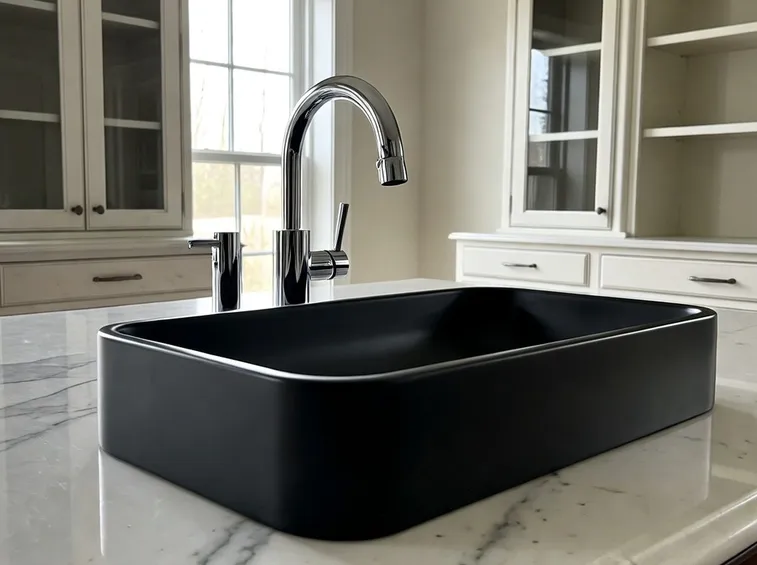 Lavabo appoggio nero