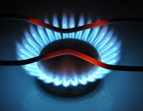 Un fuoco dei piani cottura a gas