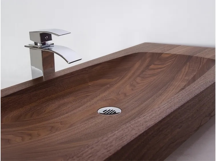 Lavabo da appoggio in legno