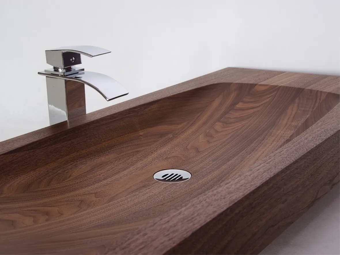 Lavabo da appoggio in legno