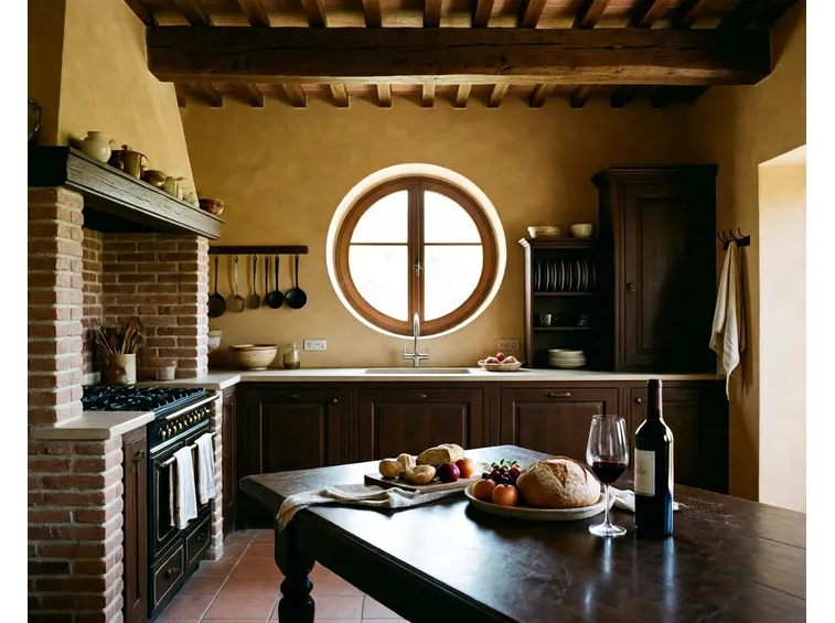 Cucina in muratura rustica