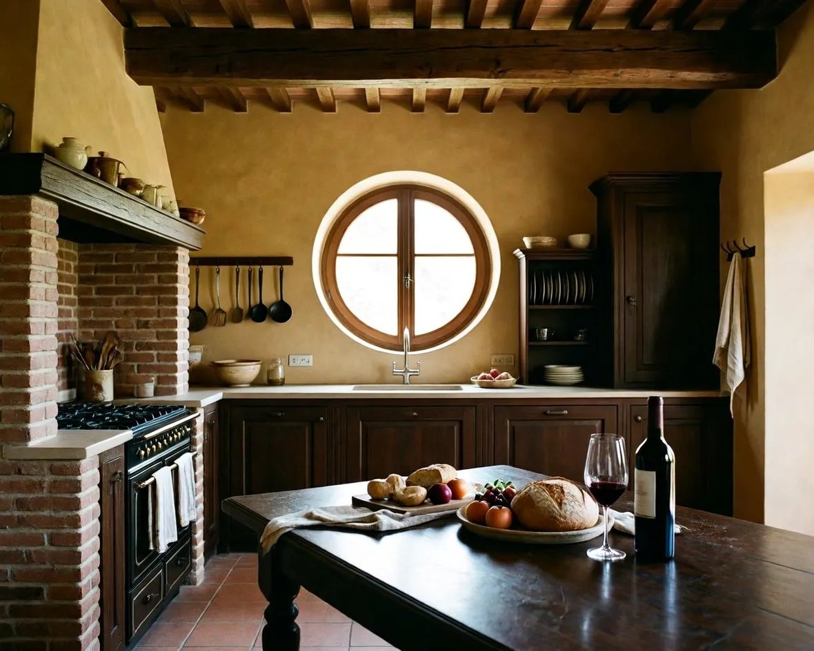 Cucina in muratura rustica