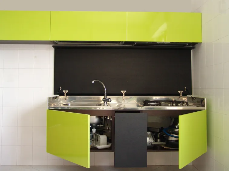 Cucina monoblocco a scomparsa
