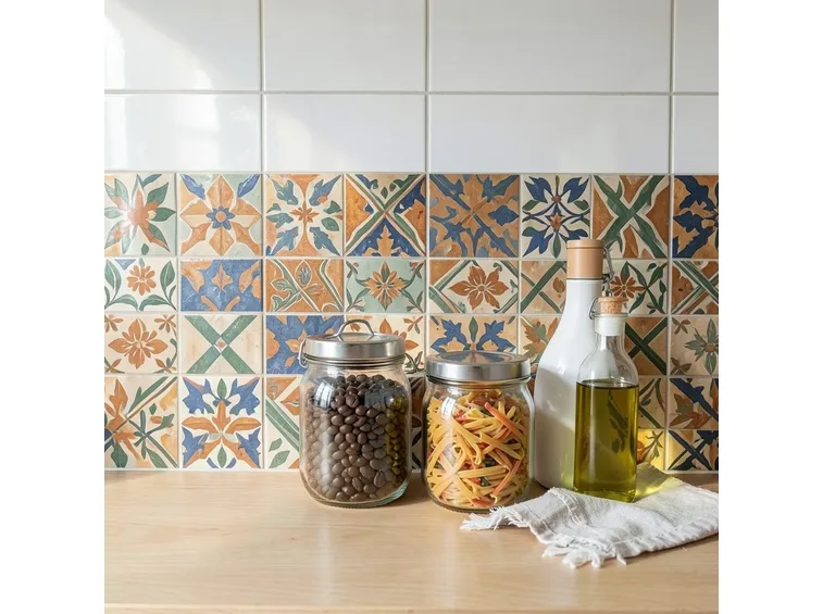 Rivestimento cucina moderna in piastrelle