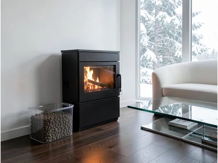 Stufa a pellet moderna