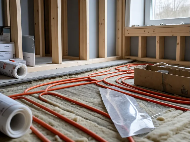 Riscaldamento a pavimento in costruzione