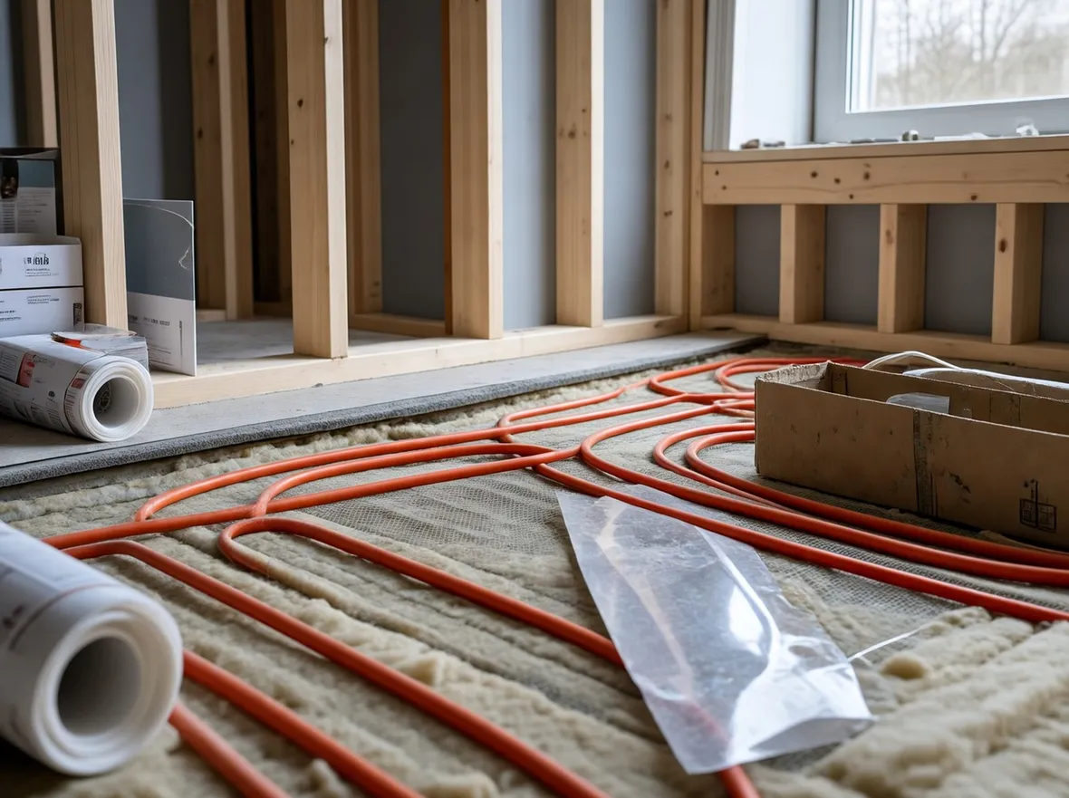 Riscaldamento a pavimento in costruzione