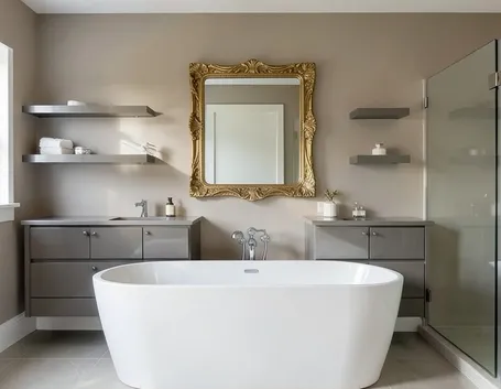 Ampio bagno con accessori