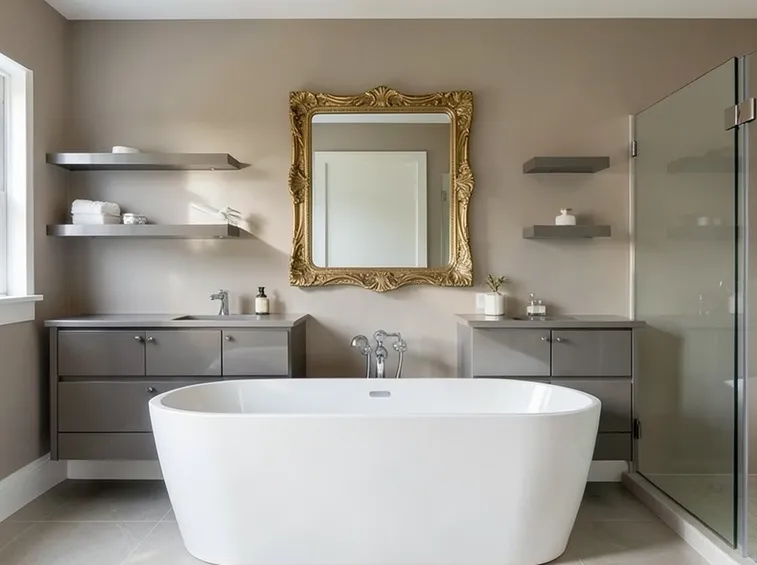 Ampio bagno con accessori