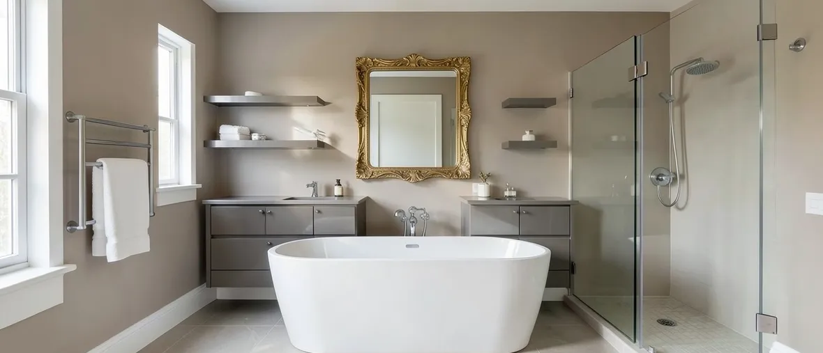 Ampio bagno con accessori