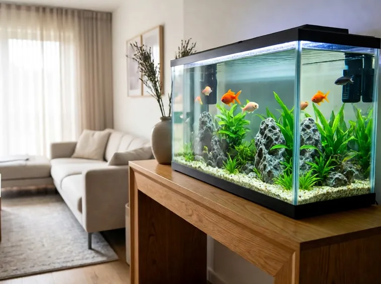 Acquario allestito con pesci