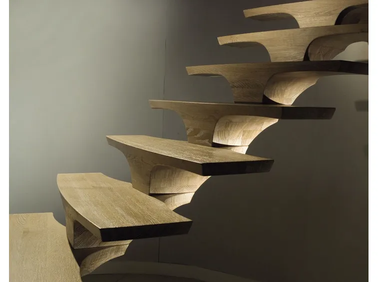 gradini in legno per scala moderna