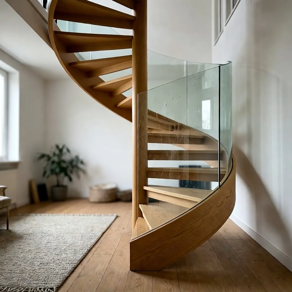 Scala elicoidale in legno moderna