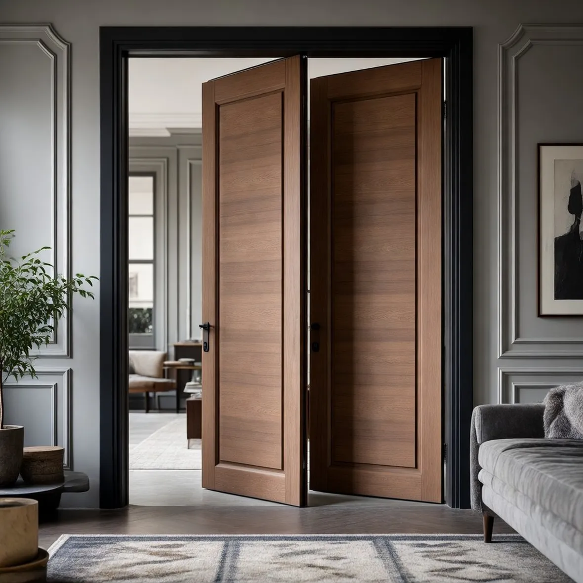 Porta a libro di legno
