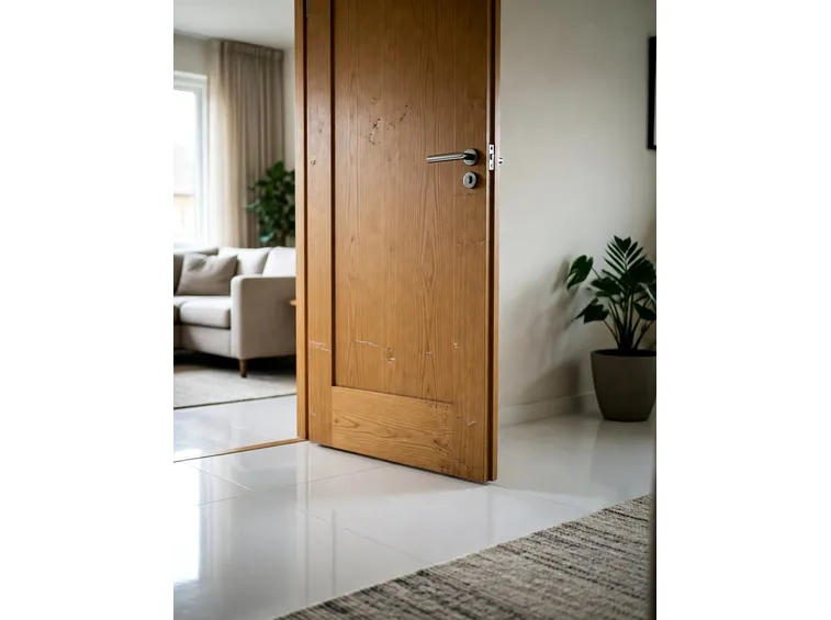 Porta in legno dalle linee semplici