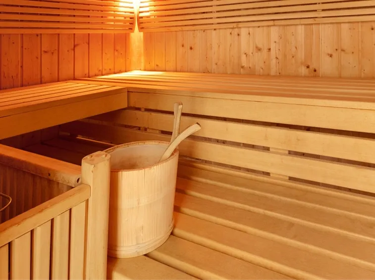 Interno di una sauna ad uso domestico