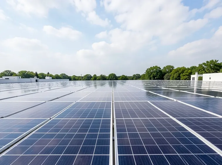 Moduli fotovoltaici in un campo