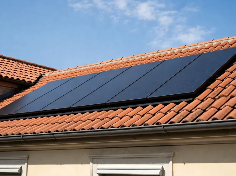 Copertura tetto con pannelli fotovoltaici integrati