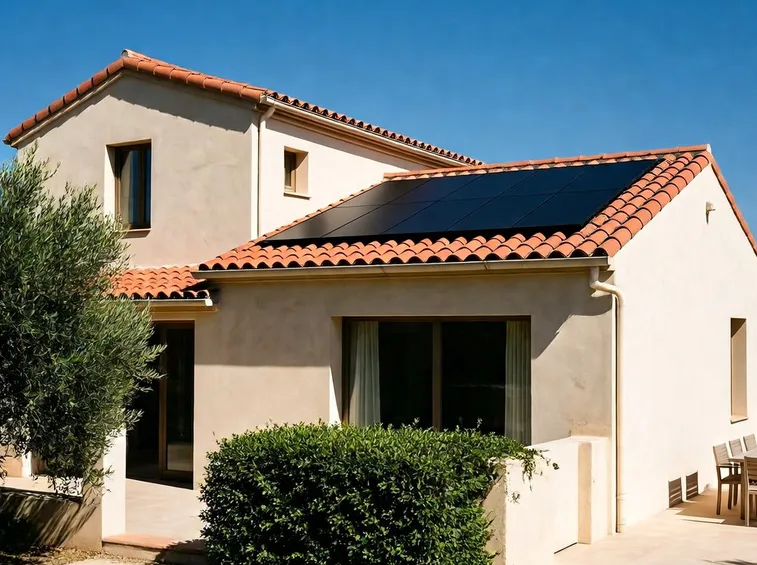 Casa con impianto fotovoltaico