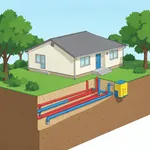 Schema di un impianto geotermico domestico
