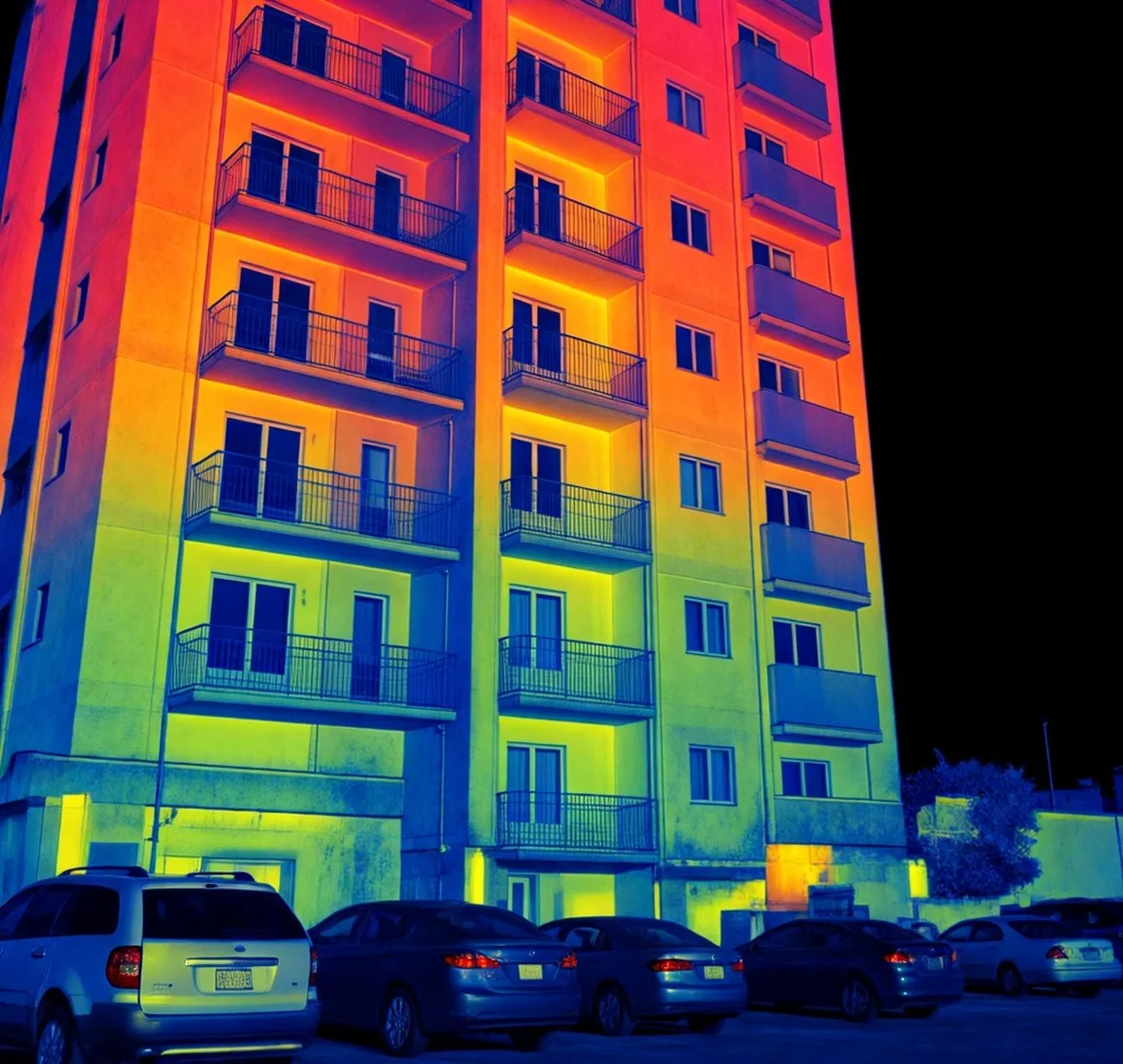 Termografia di un palazzo