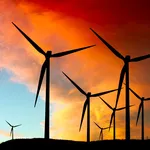 Un moderno impianto per la produzione di energia eolica