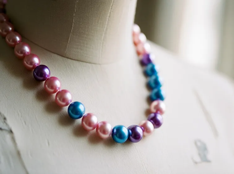 Collana di perle colorate