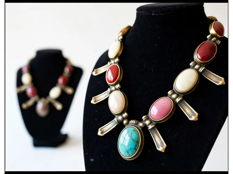 collana d'argento con cabochon