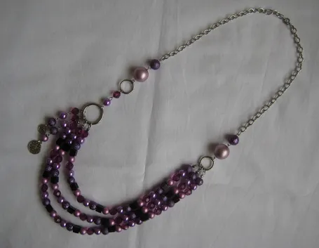 Collana metallo e perline
