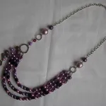 Collana metallo e perline