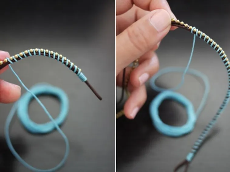 Decorare un bracciale con filo e perline