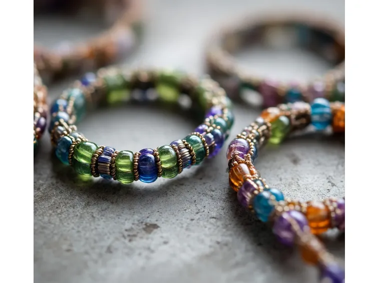 particolare bracciale con perline